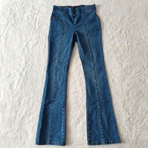 No Boundaries Flare Denim Jeans Center Front Seam Blue Size S